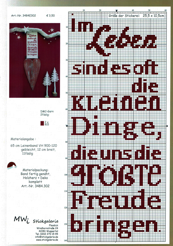 Einzelanleitung Spruch ...im Leben