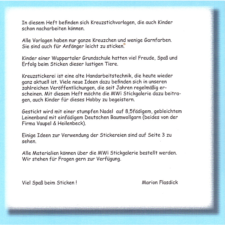 Stickbuch Tierpark KUNTERBUNT