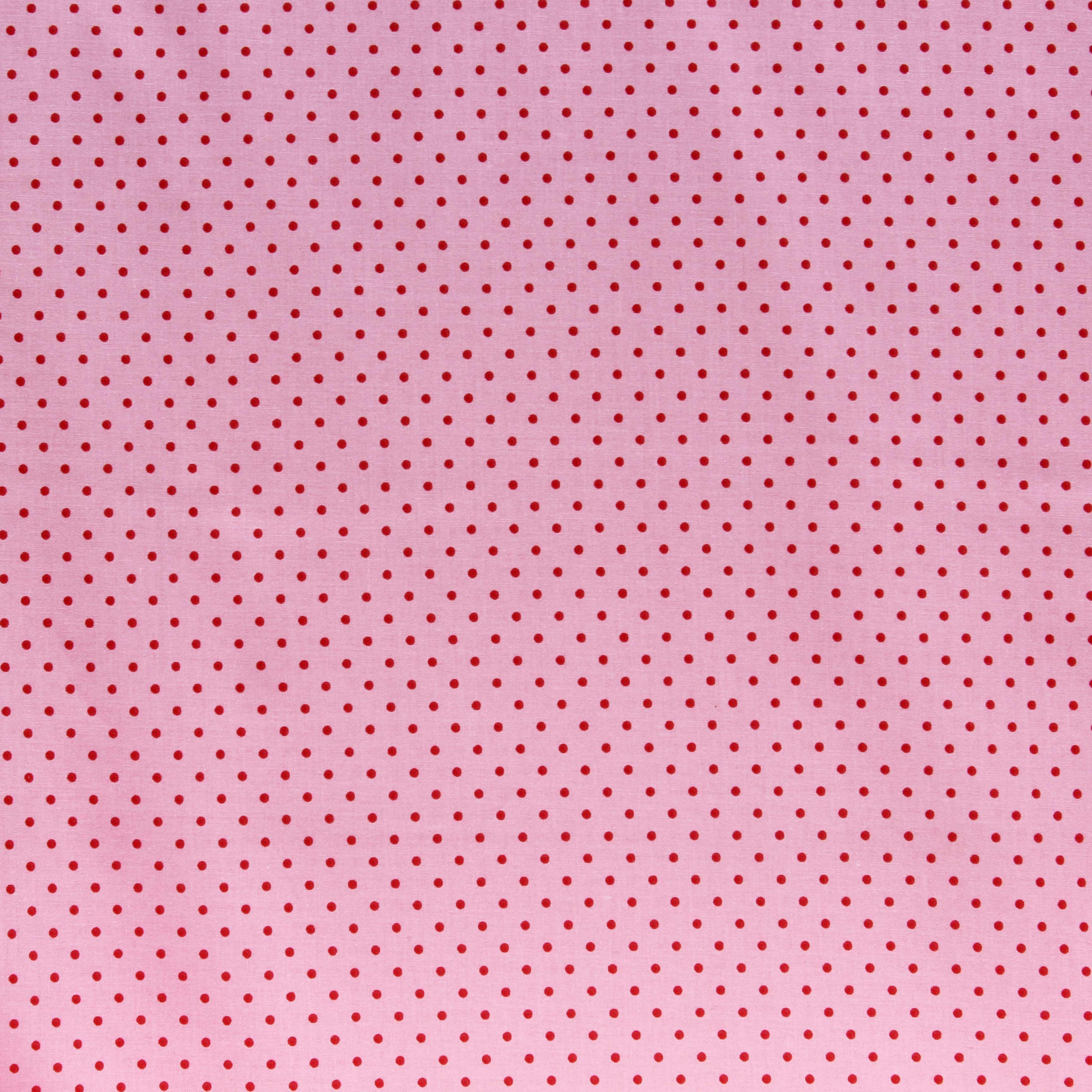 Baumwollstoff mit Punkten rosa rot