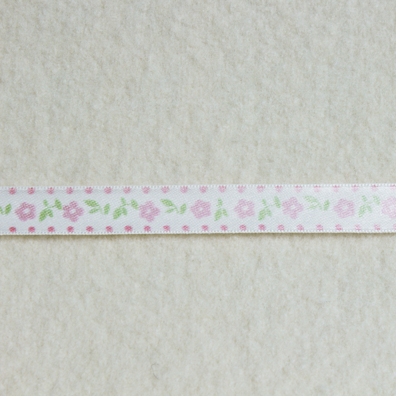 Satinband Blümchen rosa