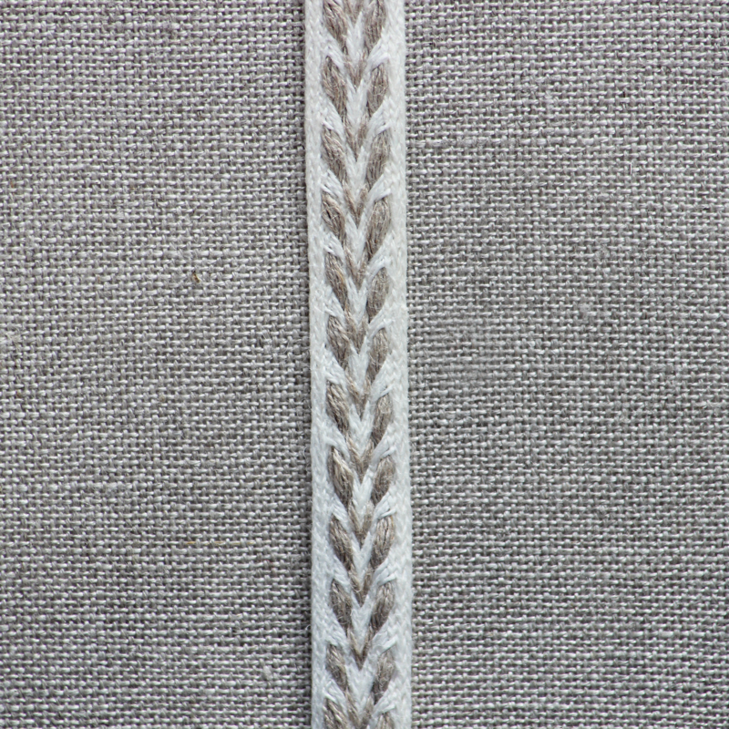 Leinenborte weiß-natur
