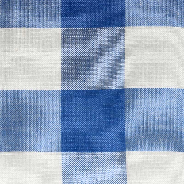 Leinenband kariert, blau-weiß. 34,5 cm breit, 1,8 m