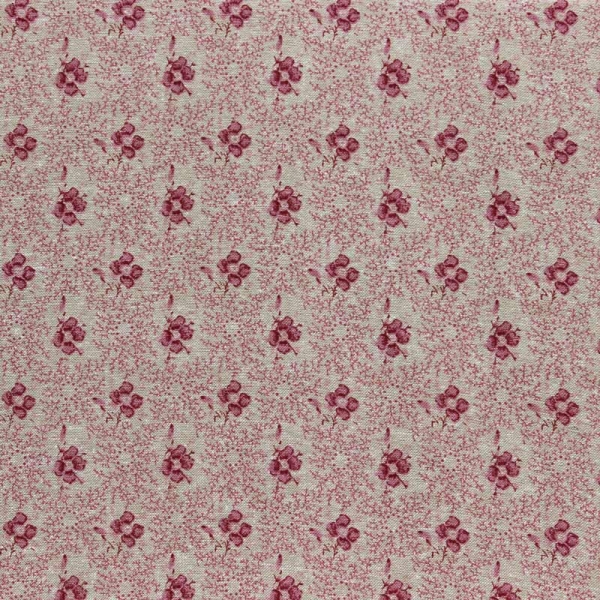 Baumwollstoff Blumenkaro natur-pink